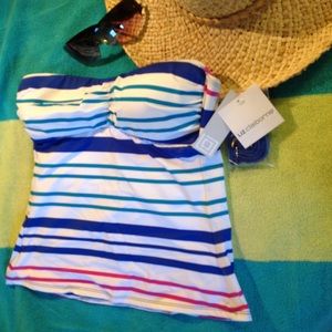 Brand New Liz Claiborne Bandeau Versatile Swim Top 8 S M